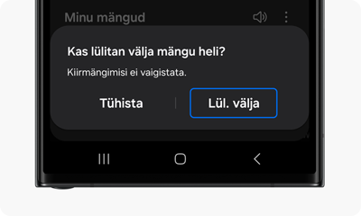 Puudutage Lülita välja (ainult 7.0 ja uuemad versioonid).