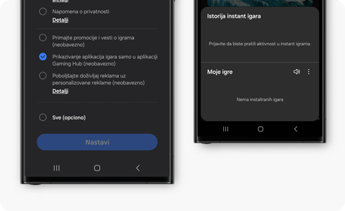 1 Prikaza ekrana Odredbi i uslova aplikacije Gaming Hub