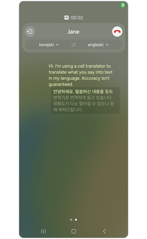 Prevođenje uživo tijekom poziva