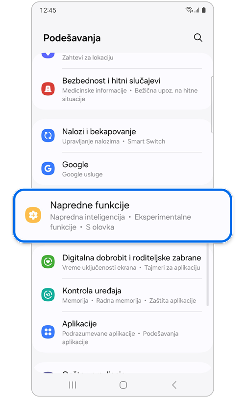 Podešavanja početnog ekrana