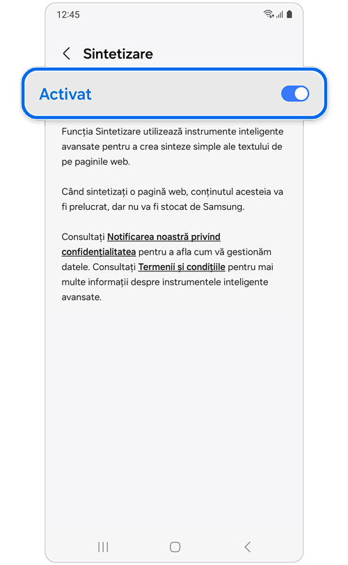 Comutatorul Activat pentru Sintetizare