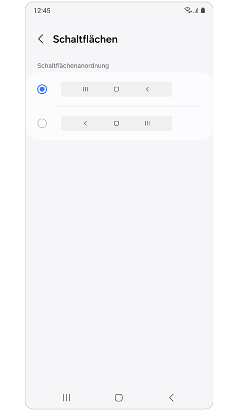 Schaltflächen-Einstellungsoptionen.