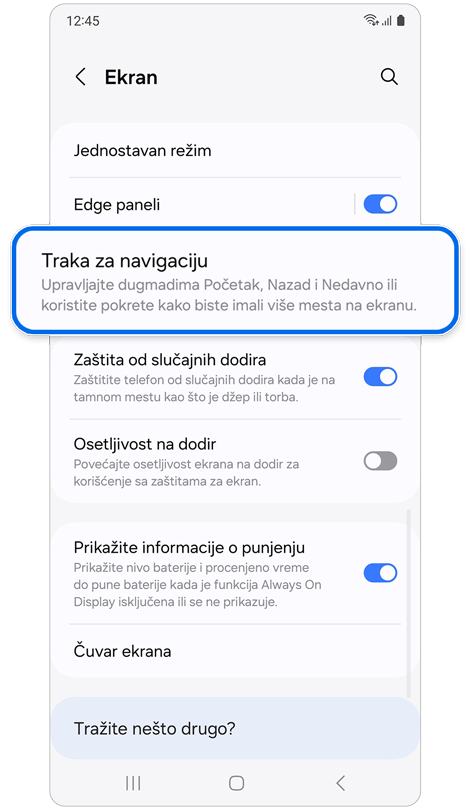 Ekran podešavanja za Ekran.