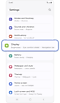 Settings home screen.