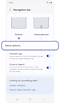 Navigation bar settings screen.
