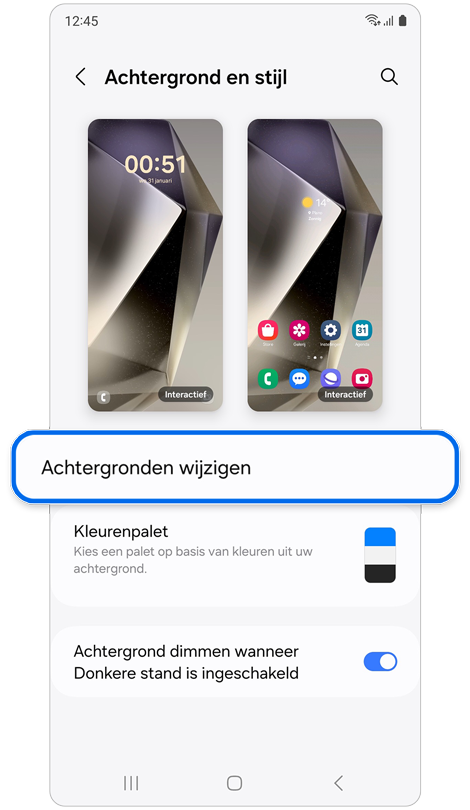 Opties voor het aanpassen van achtergrond en stijl