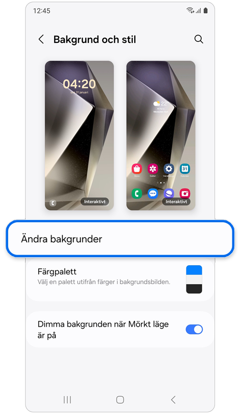 Alternativ för anpassning av bakgrund och stil