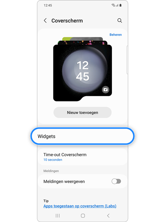 Widgets op het coverscherm aanpassen 5