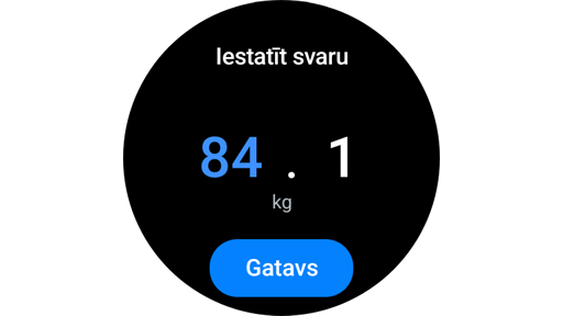 Svara iestatīšana Galaxy Watch viedpulkstenī.