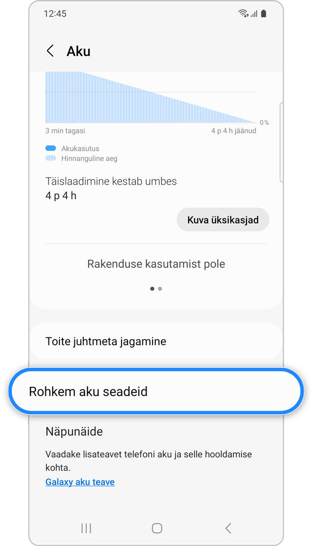 Aktiveeri valguse jõudlusrežiim samm 3.