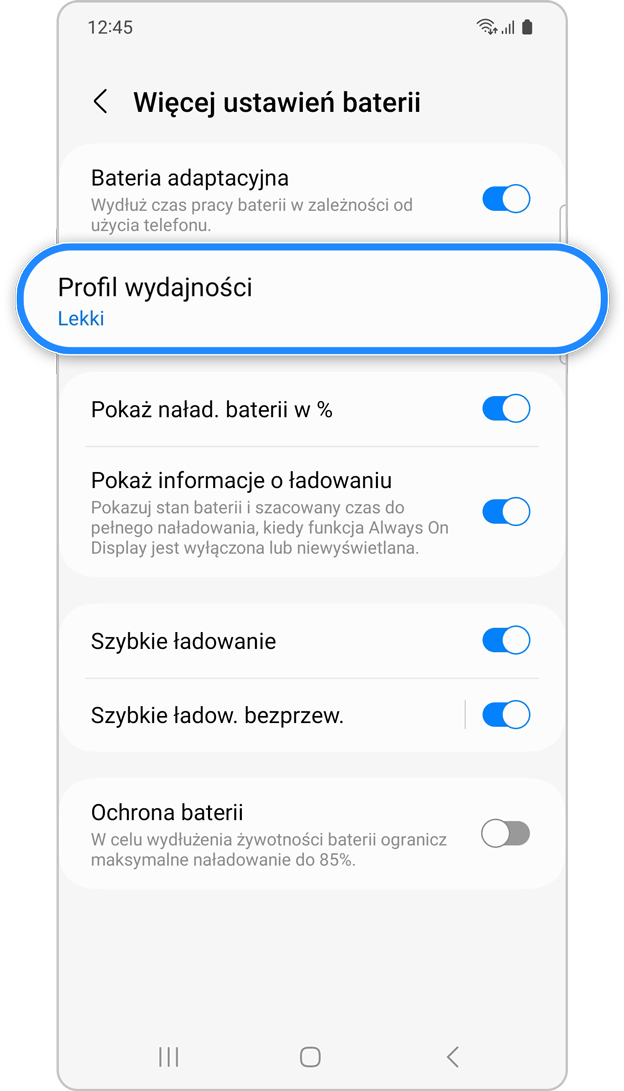 Aktywuj tryb wydajności podświetlania, krok 4.