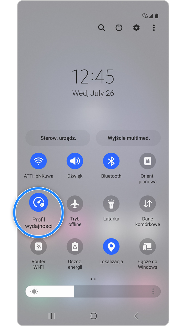 Aktywuj Szybkie ustawienia dot. wydajności podświetlania, krok 4.