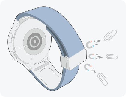 Športový remienok D-Buckle série Galaxy Watch priťahuje kovové predmety.