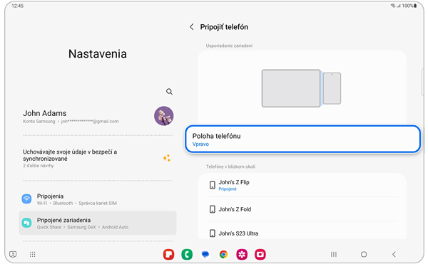 Funkcia Viacnásobné ovládanie Samsung Galaxy, 4. krok