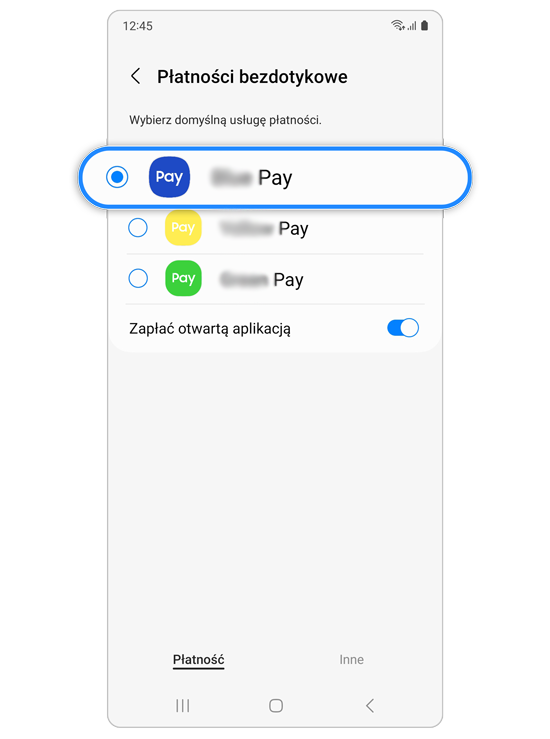 Opcja płatności zbliżeniowej