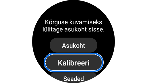 Samsungi rakenduse Kompass kalibreerimine.