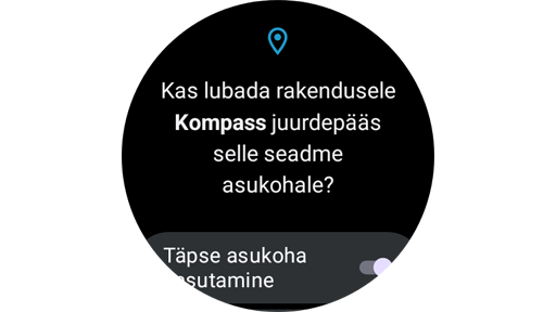 Asukohaseaded Samsungi rakenduses Kompass.