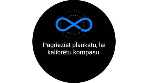 Instrukcijas Samsung lietotnes Kompass kalibrēšanai.