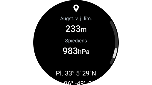 Atrašanās vietas informācija Galaxy Watch viedpulkstenī.