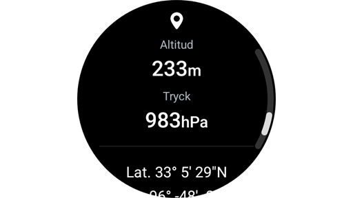 Platsinformation på Galaxy Watch.