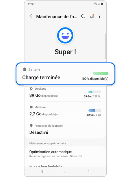 Sélectionner Batterie.