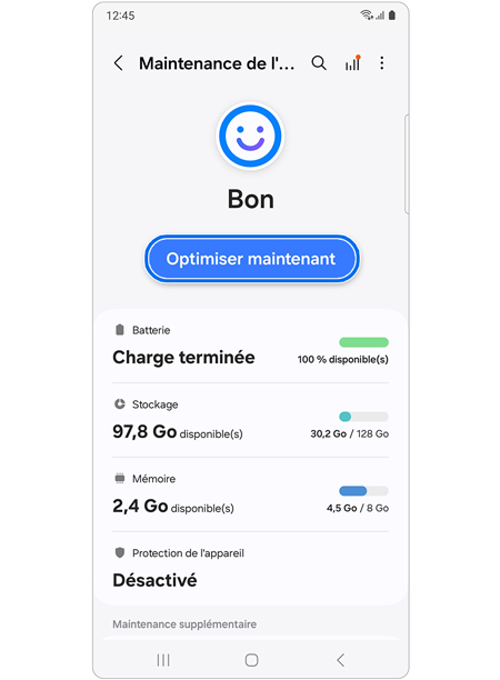 Sélectionner Optimiser maintenant.
