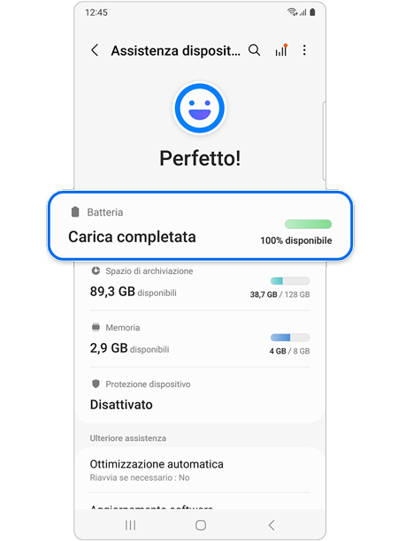 Selezione di Batteria.