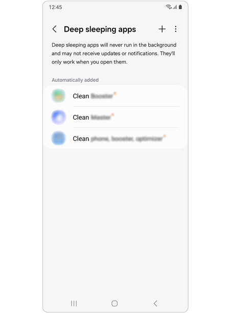 List of apps in deep sleep