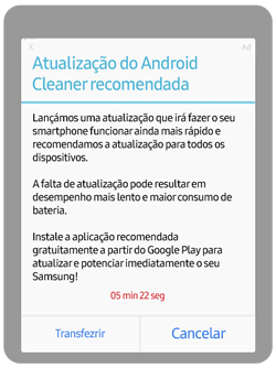 Anúncio pop-up de terceiros.