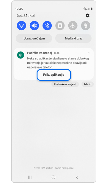 Podrška za uređaj - iskačući prozor