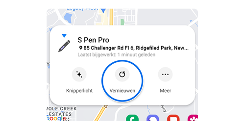 Blok S Pen Pro met het pictogram Vernieuwen.