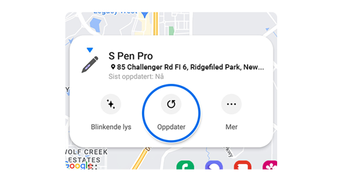 S Pen Pro-kort med det valgte Oppdater-ikonet.