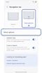Navigation bar settings screen.