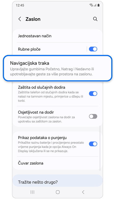Zaslon postavi za Zaslon.