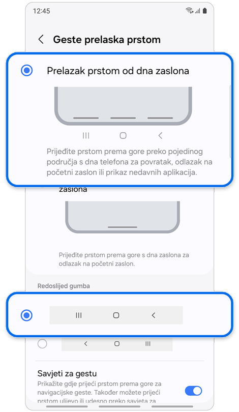 Više opcija za navigacijsku traku.