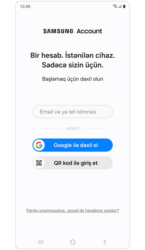 Hesab ID-ni daxil etmək üçün seçim.