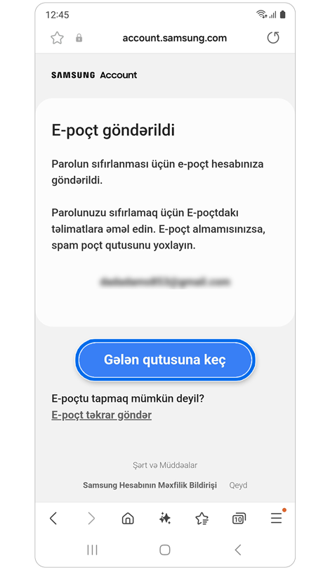 Diqqət yetirin ki, əsas e-poçt ünvanınıza e-poçt göndərilib.