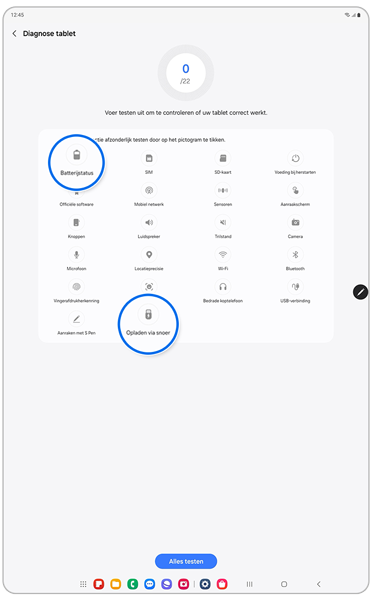 Diagnose tablet scherm
