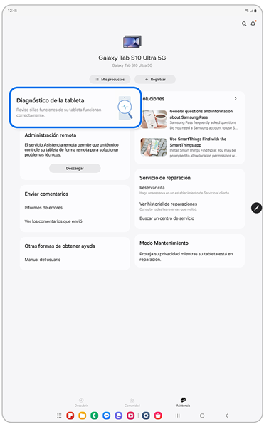 Asistencia en la pestaña Samsung Members