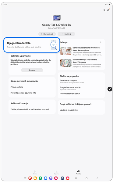 Podrška tab u Samsung Members