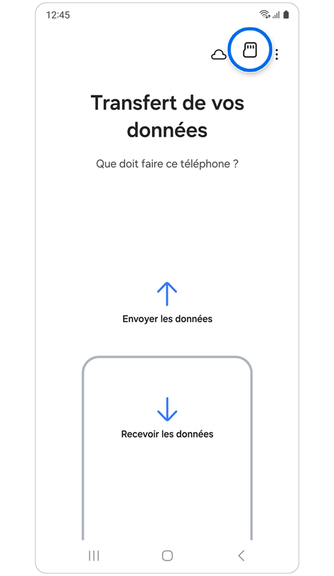 Écran d’accueil de l’application Smart Switch