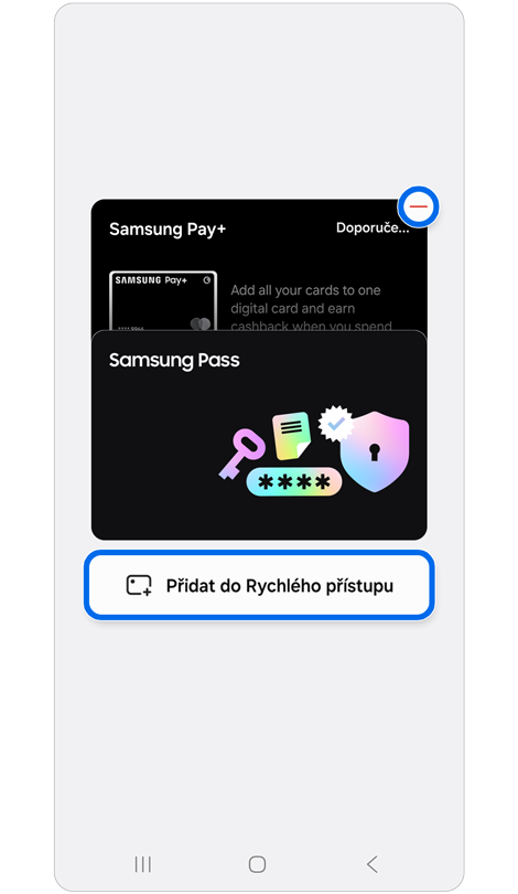 Upravit obrazovku Rychlý přístup.