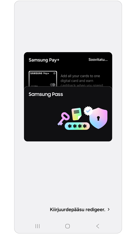 Kiirjuurdepääsu ekraani redigeerimine.