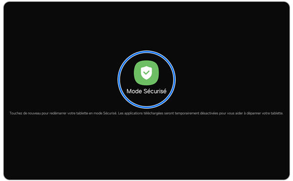 Écran d’activation du mode sécurisé d’un Samsung Galaxy