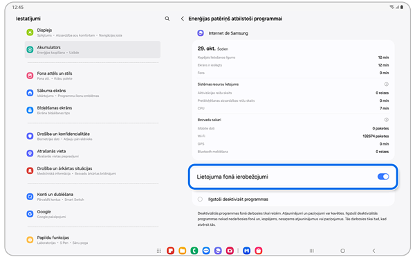 Akumulatora lietošanas informācija.