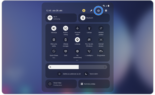 Panel za Brzo podešavanje