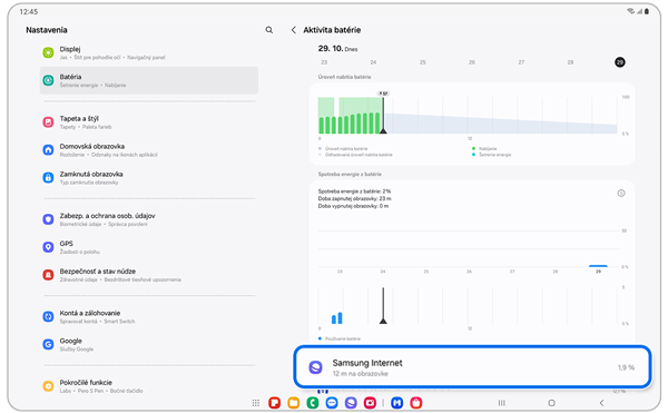 Zoznam aplikácií, ktoré spotrebovávajú energiu batérie.