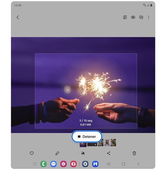 Botón de detener grabación de GIF.