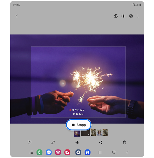 Stoppknapp for GIF-opptak.