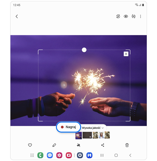 Przycisk nagrywania w kreatorze GIF